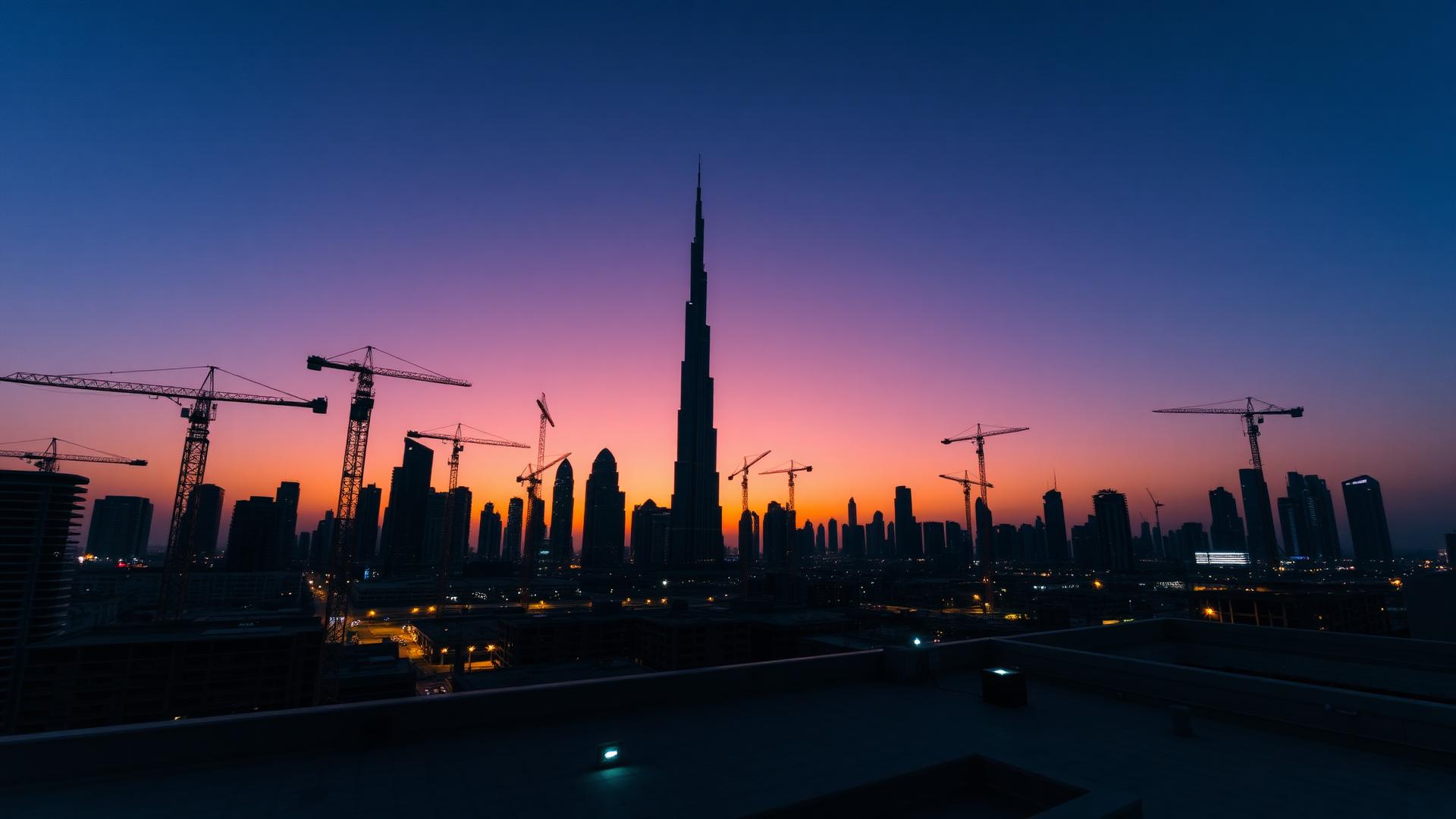 Dubai skyline at dusk